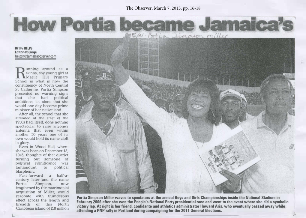 How Portia Became Jamaica's First Woman Prime Minister. by HG