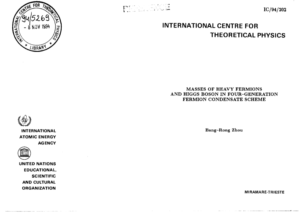 International Centre for Theoretical Physics