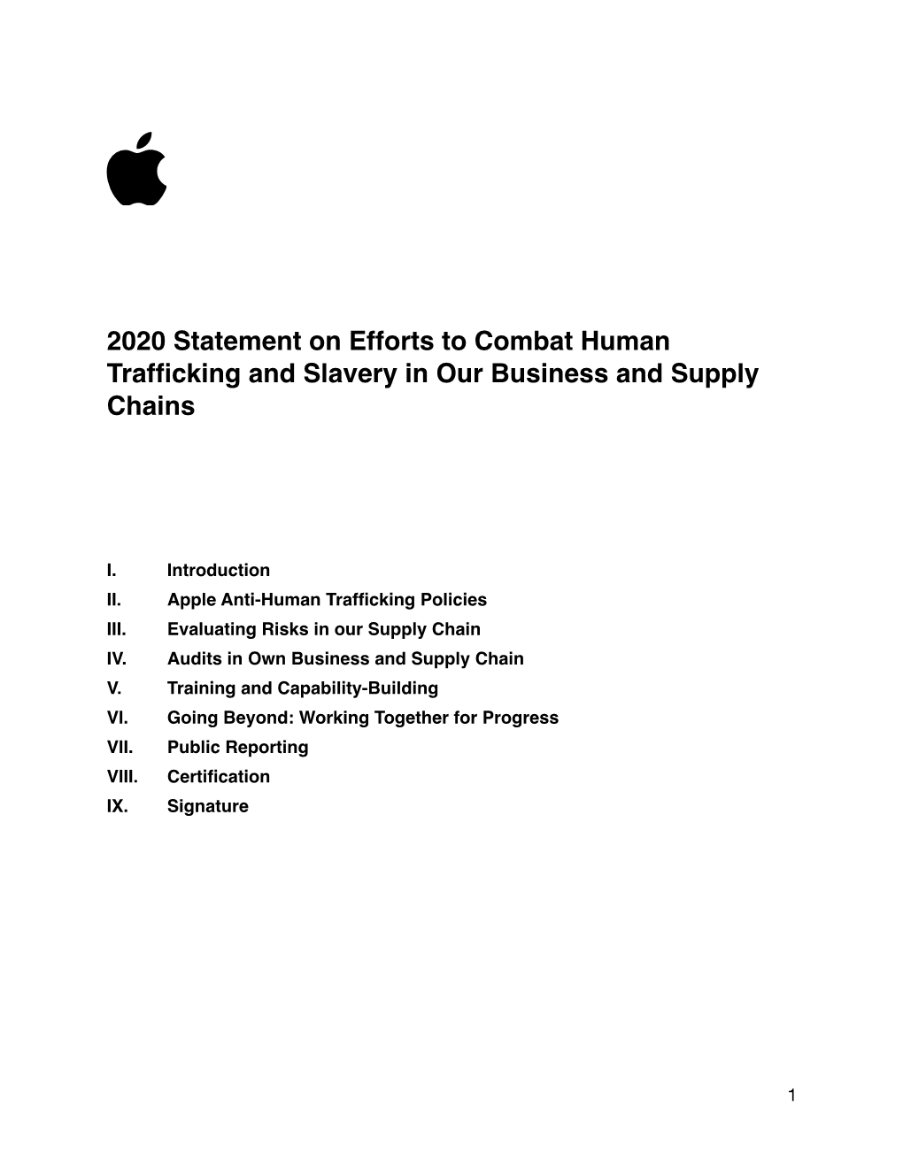 2020 Apple Combat Human Trafficking and Slavery in Supply Chain