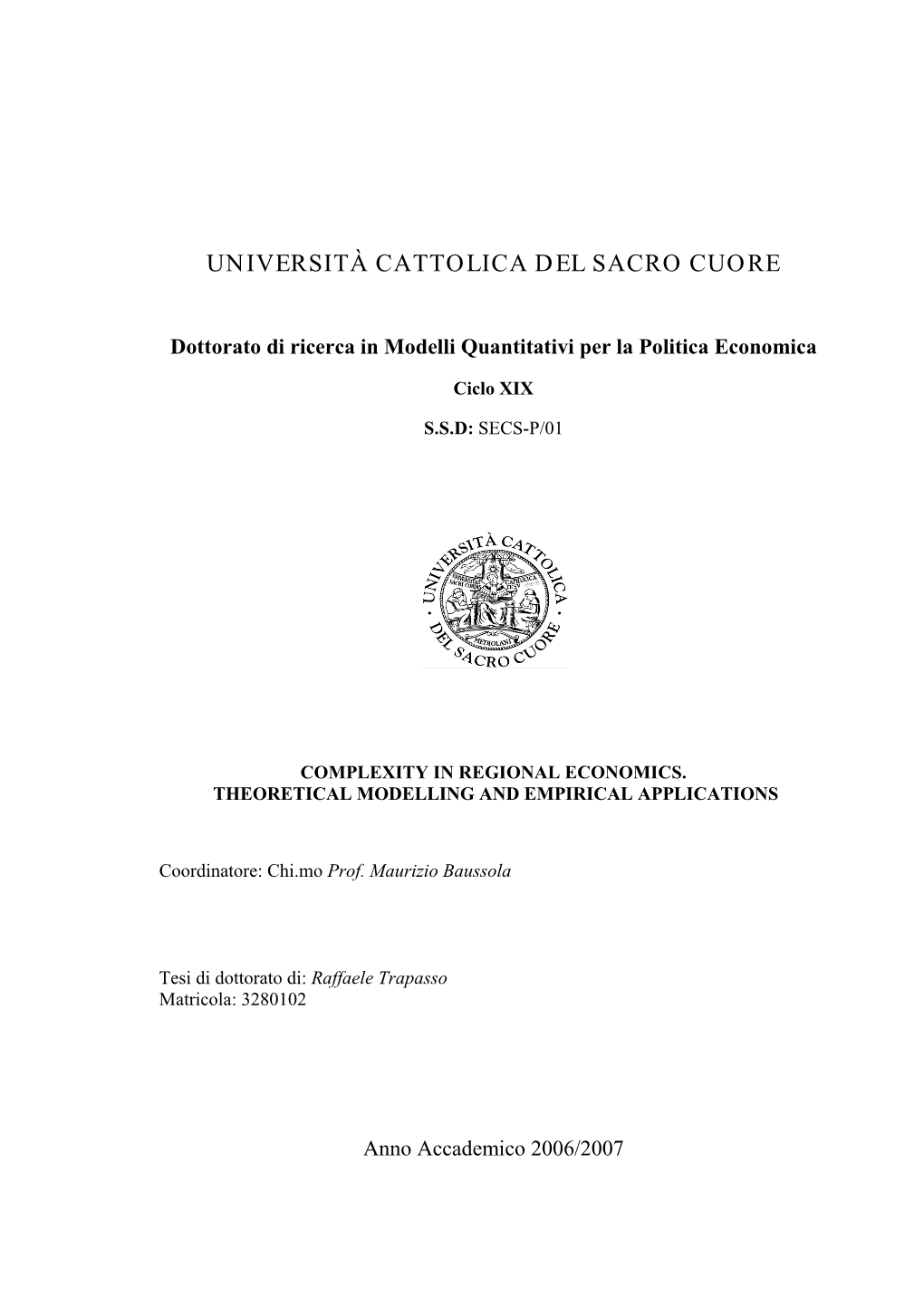 Università Cattolica Del Sacro Cuore