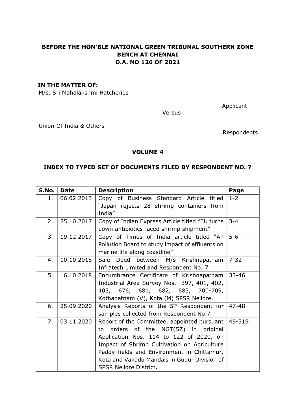 Before the Hon Ble National Green Tribunal Southern