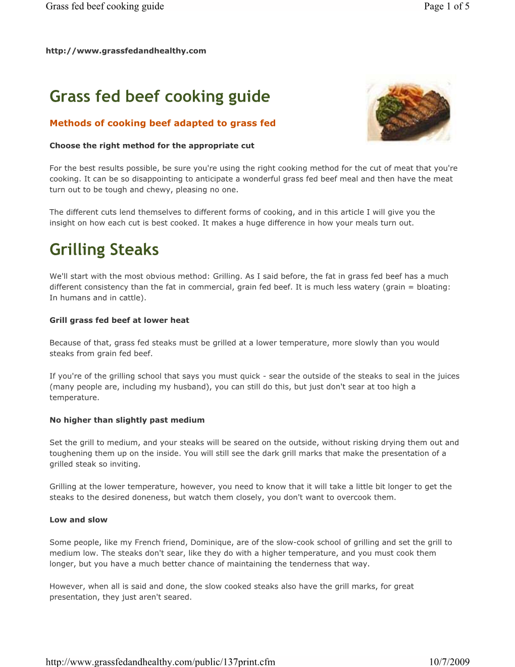 Grass Fed Beef Cooking Guide Grilling Steaks