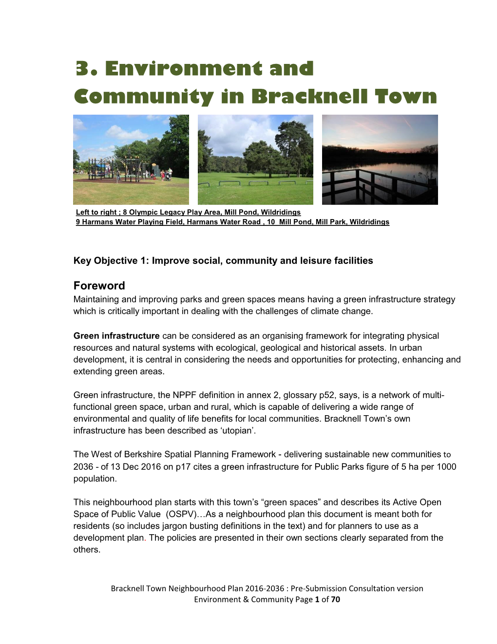 3. Environment and Community in Bracknell Town