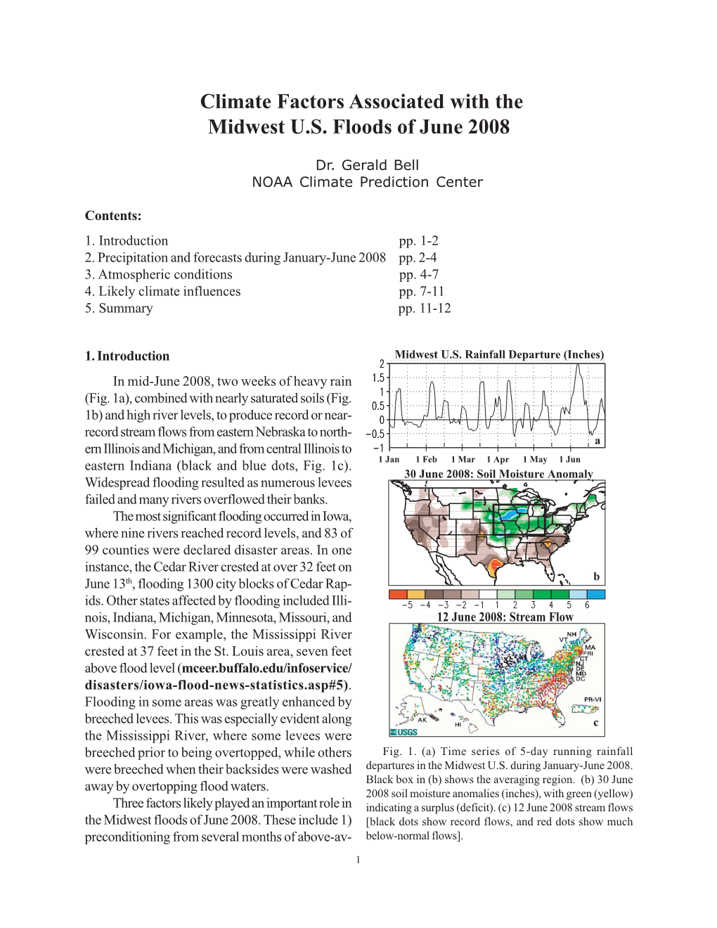 Climate Factors Associated with the Midwest U.S. Floods of June 2008