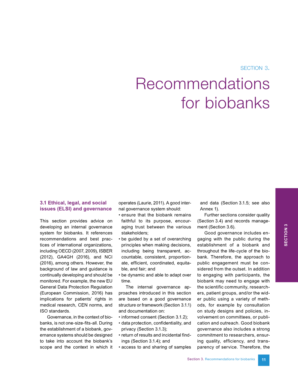 Recommendations for Biobanks