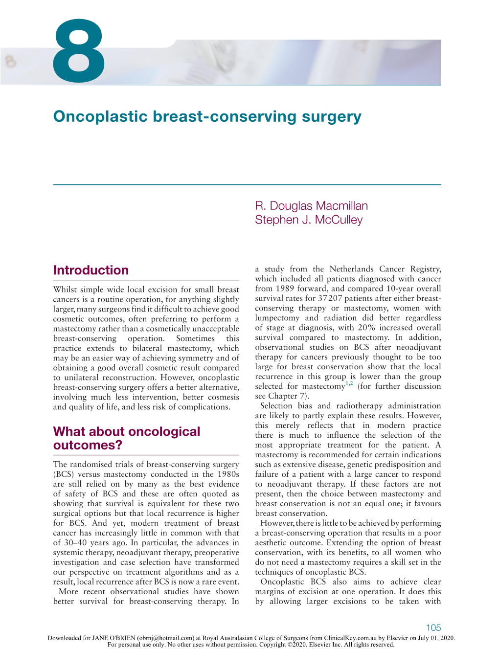 Oncoplastic Breast-Conserving Surgery