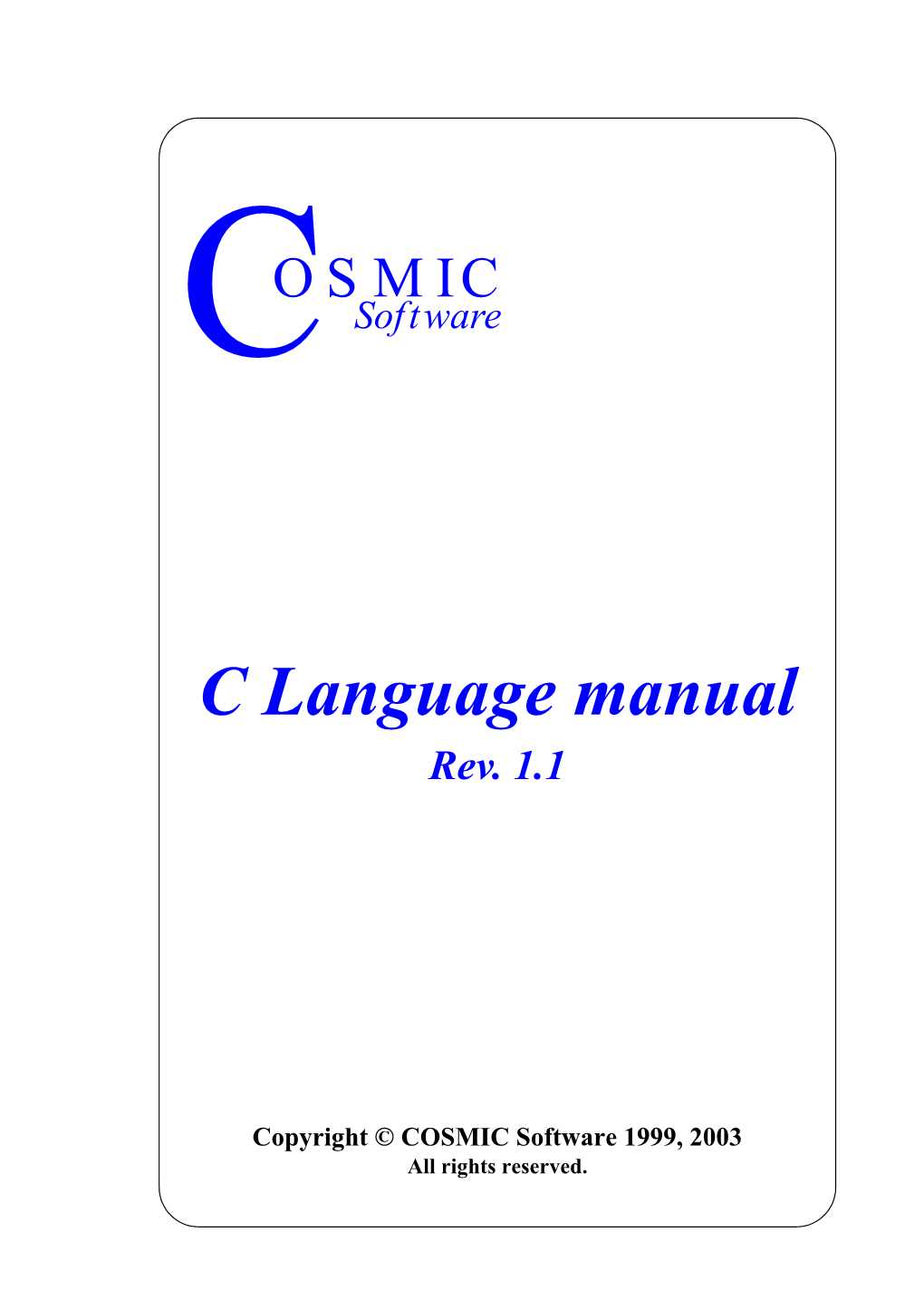 C Language Manual Rev