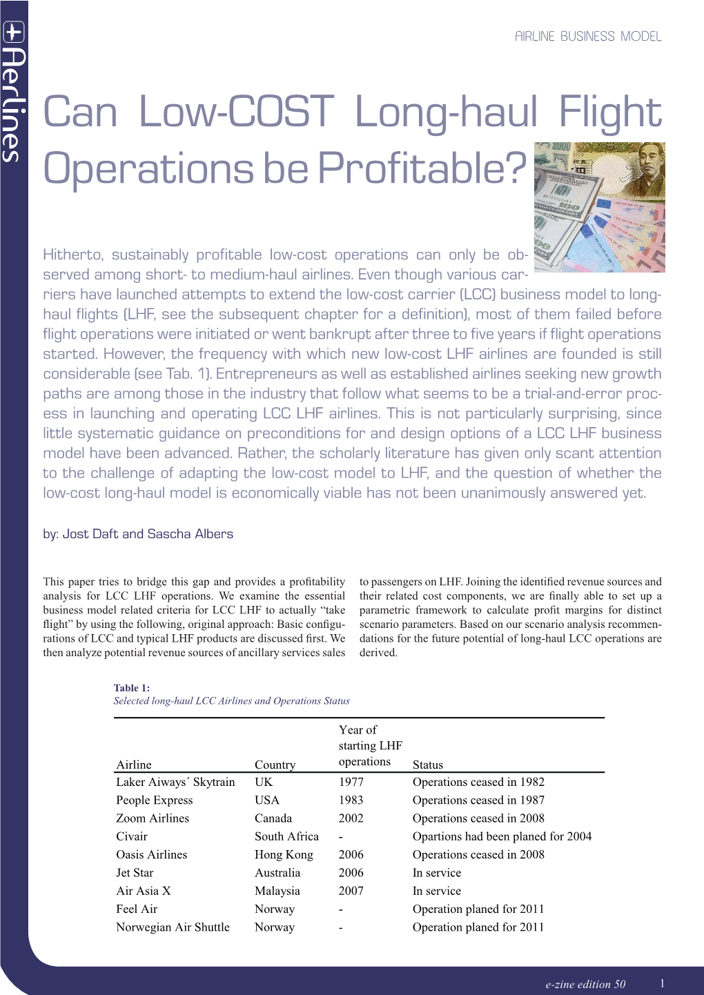 Can Low-COST Long-Haul Flight Operations Be Profitable?