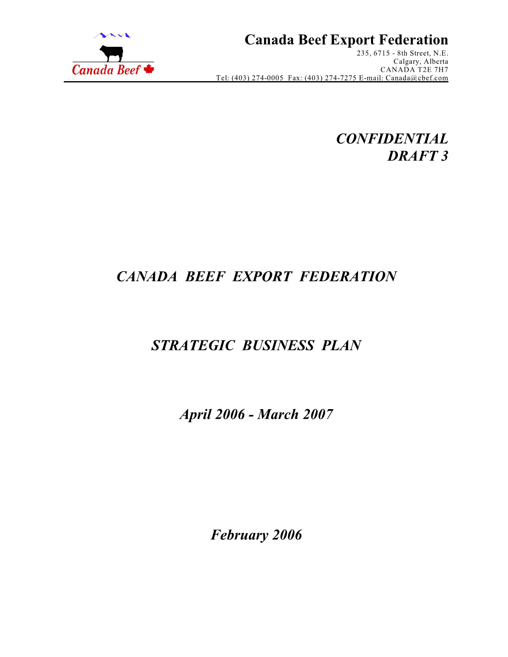 CBEF 2003-2004 Strategic Plan