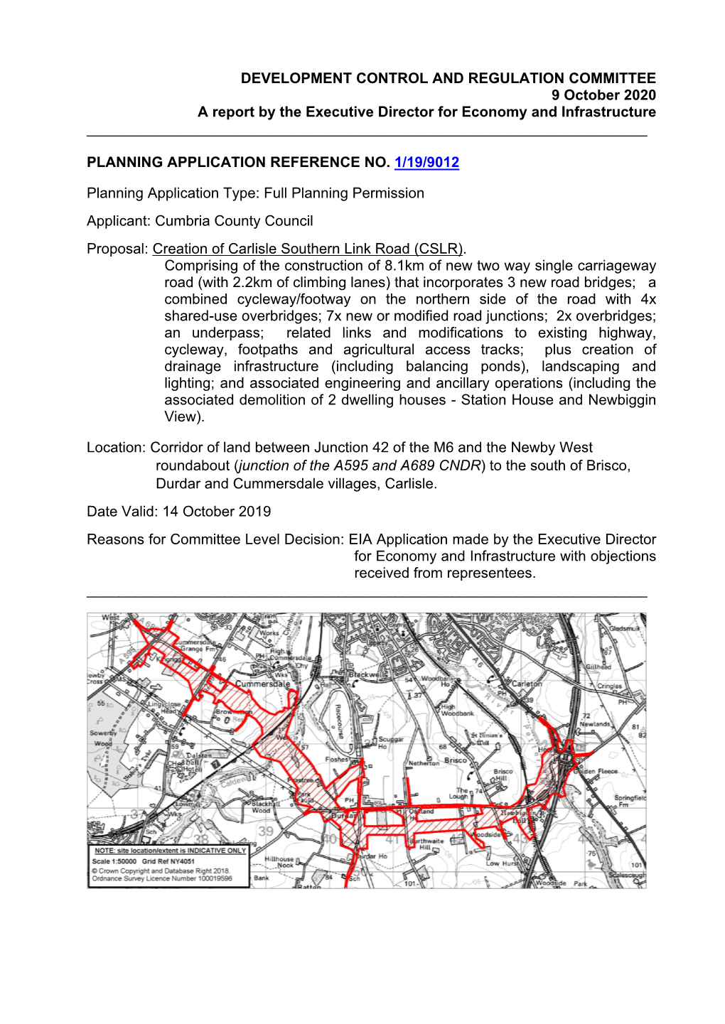 Creation of Carlisle Southern Link Road (CSLR)