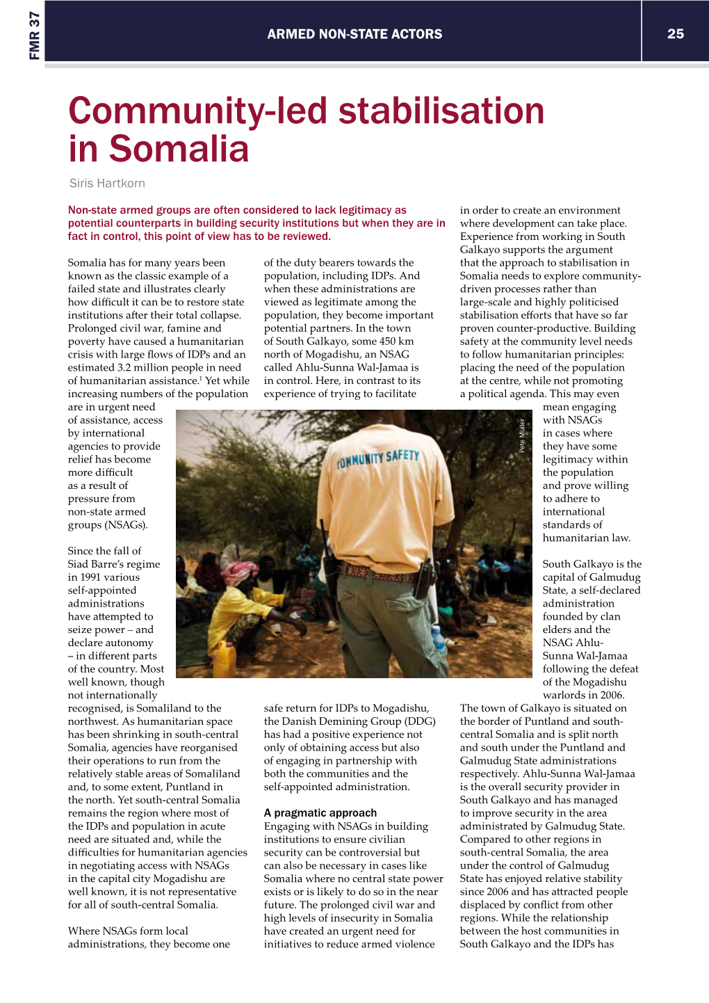 Community-Led Stabilisation in Somalia Siris Hartkorn