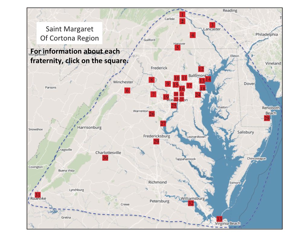 Saint Margaret of Cortona Region Central/Southern Maryland and For