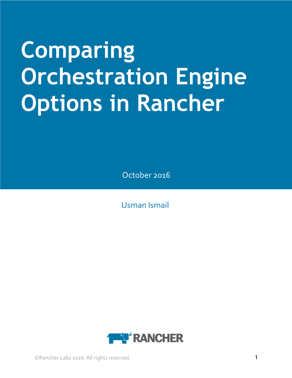 Comparing Rancher Orchestration Engine Options