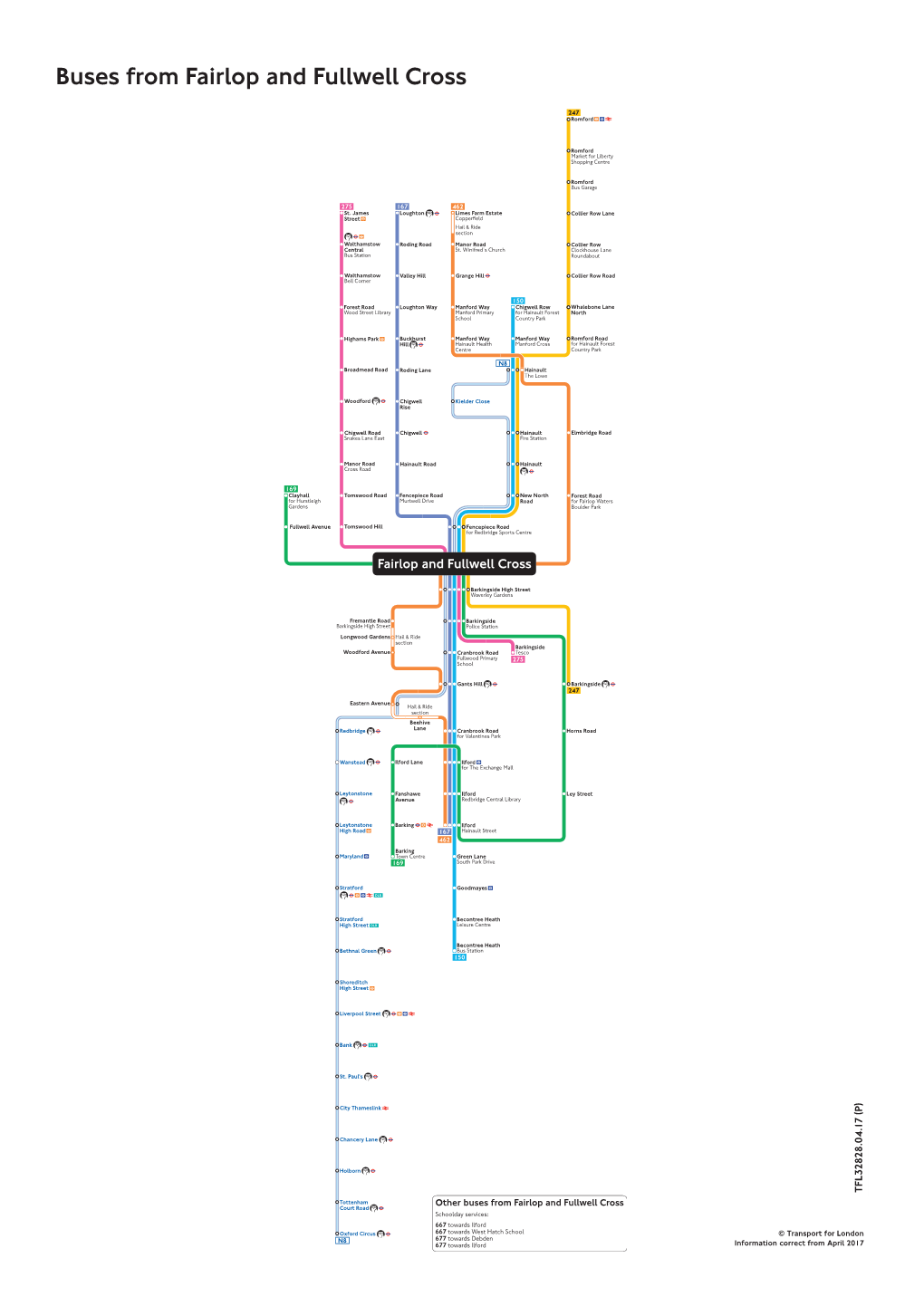 Buses from Fairlop and Fullwell Cross