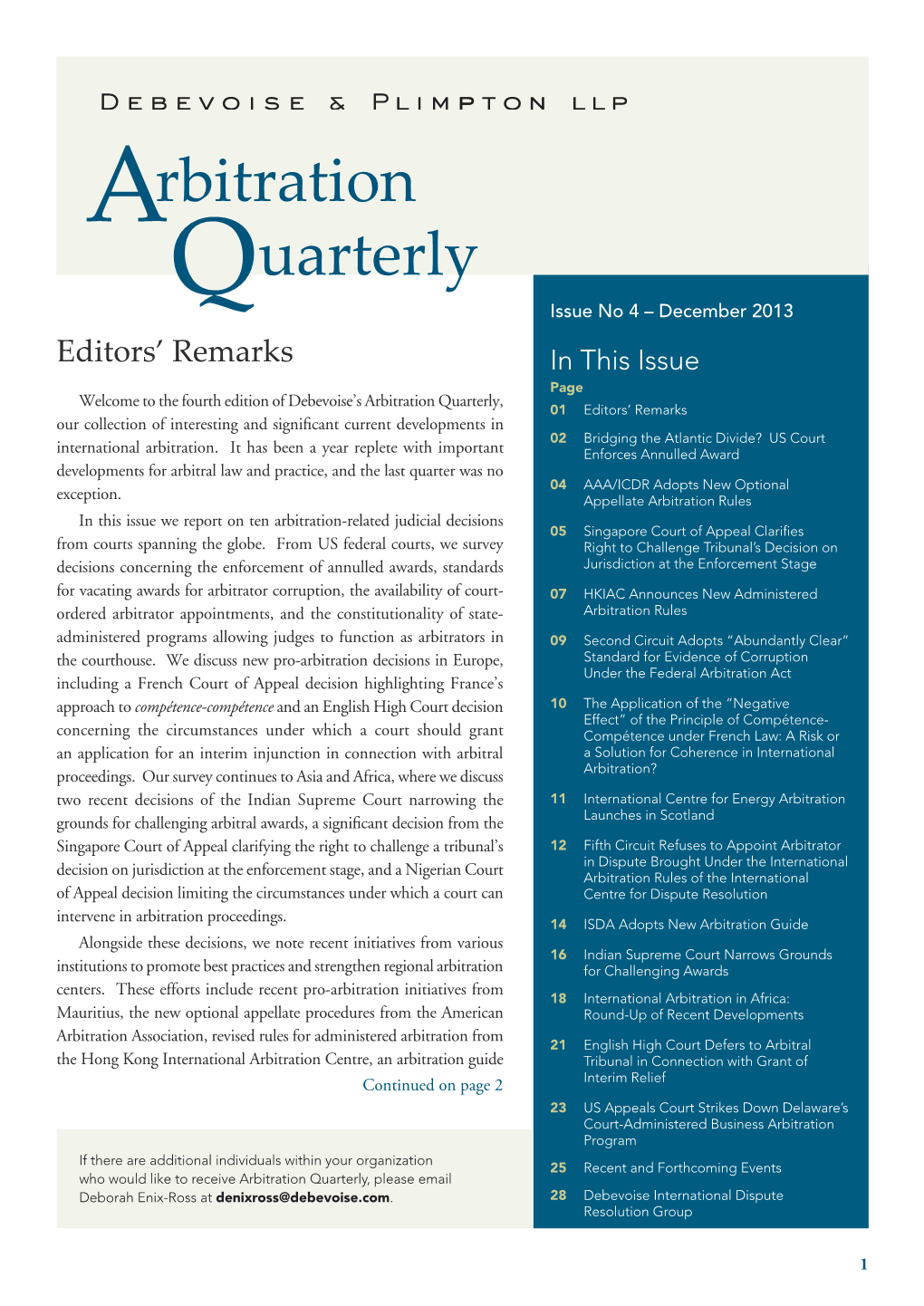 Arbitration Quarterly