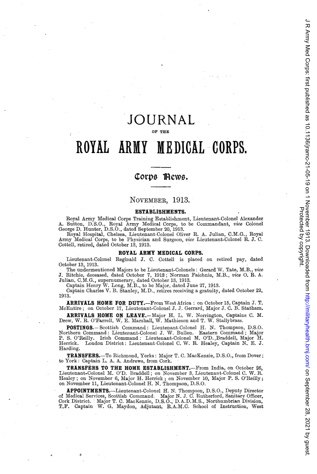 Royal Army Medical·· Corps