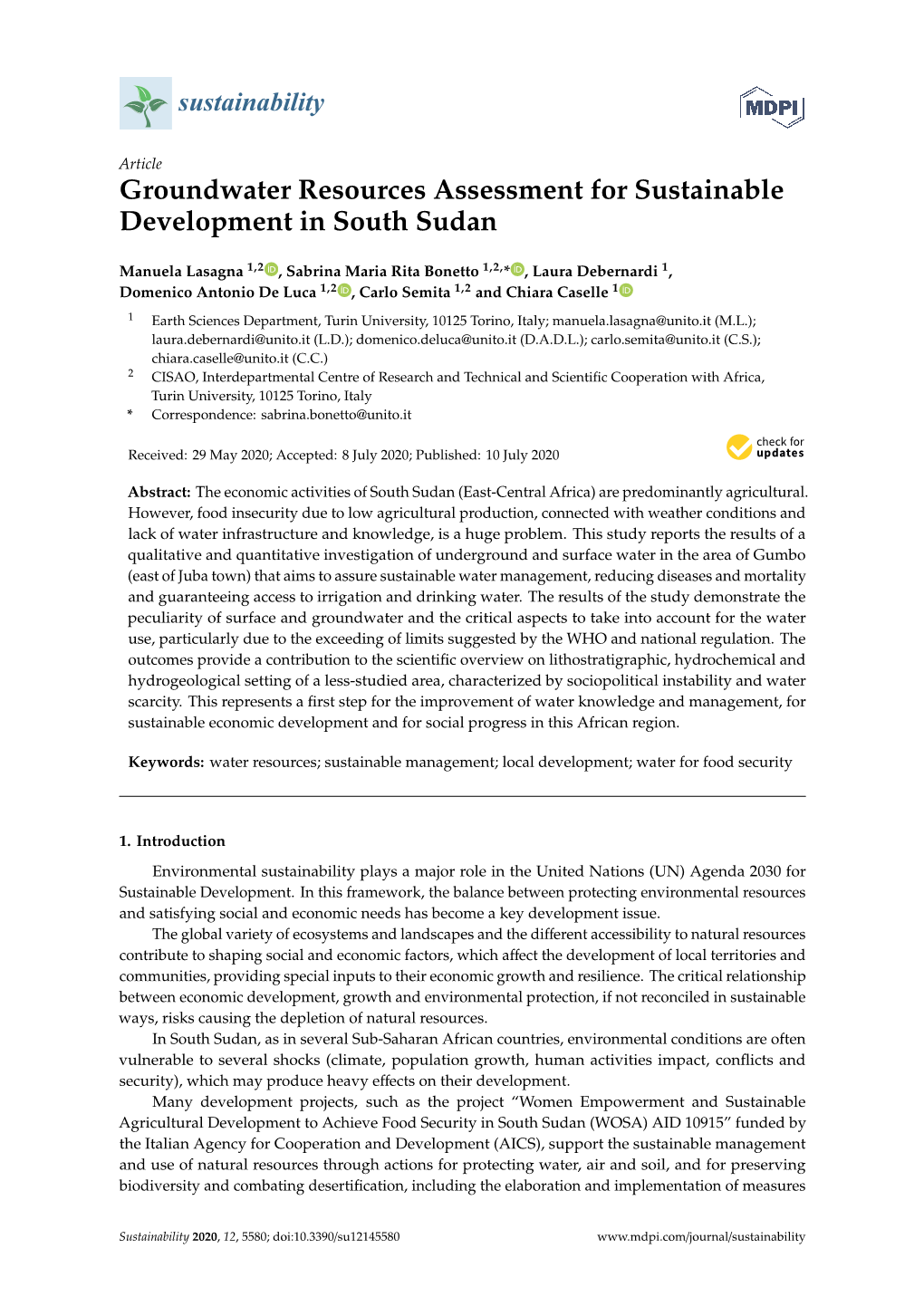 Groundwater Resources Assessment for Sustainable Development in South Sudan