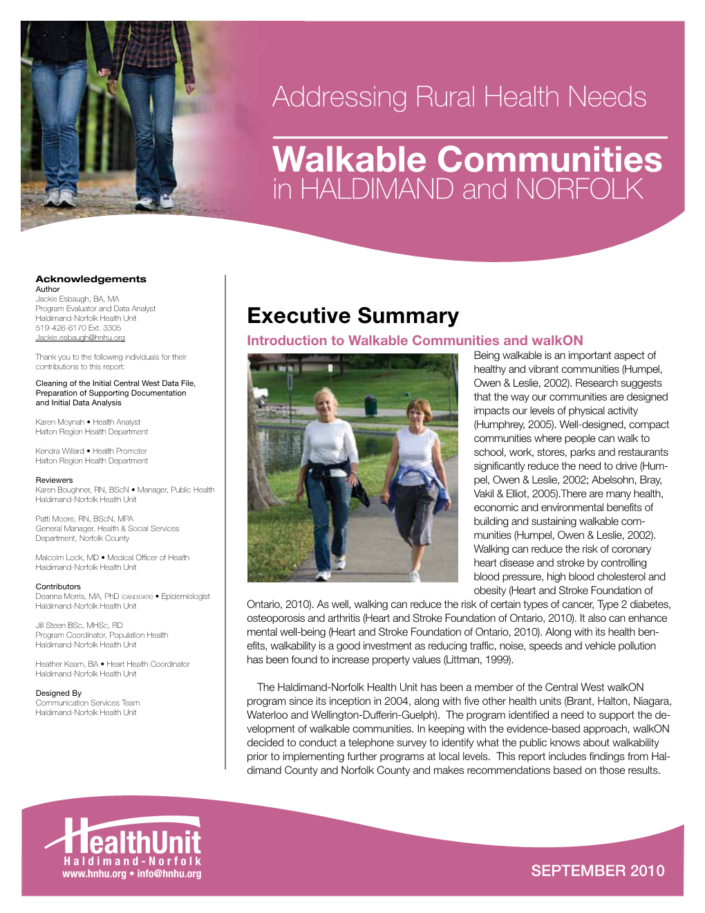 Walkable Communities in Haldimand and Norfolk