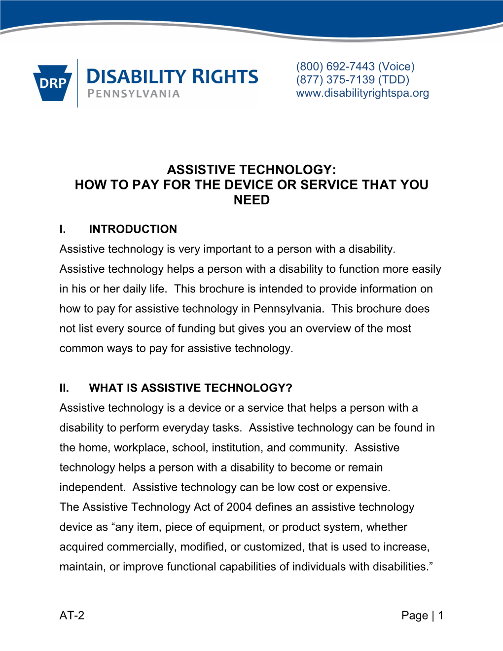 Assistive Technology: How to Pay for the Device Or Service That You Need