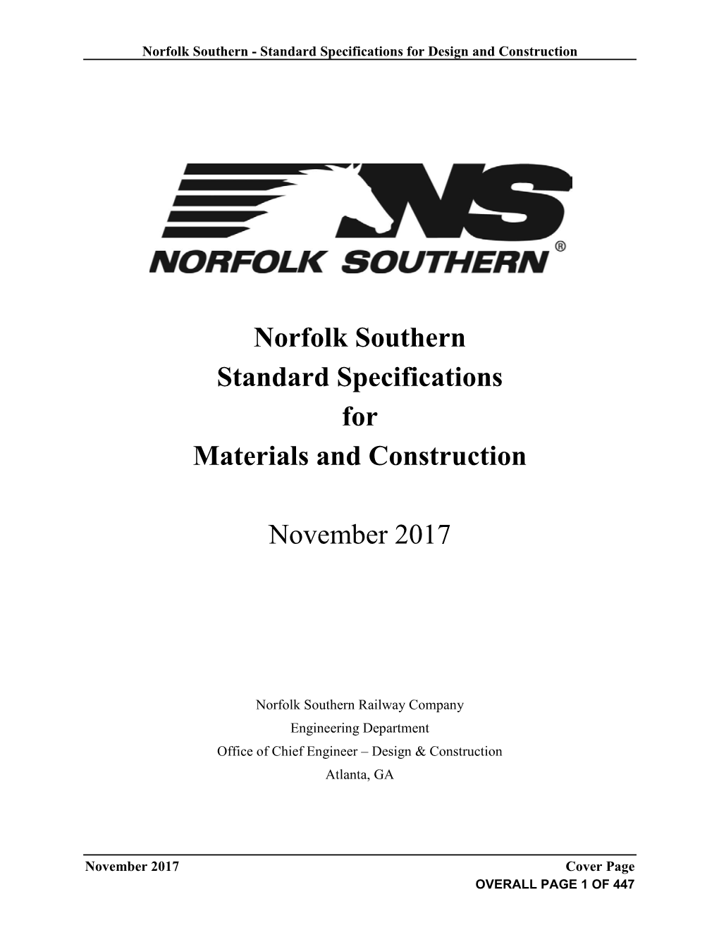 NS Standard Specifications 2017