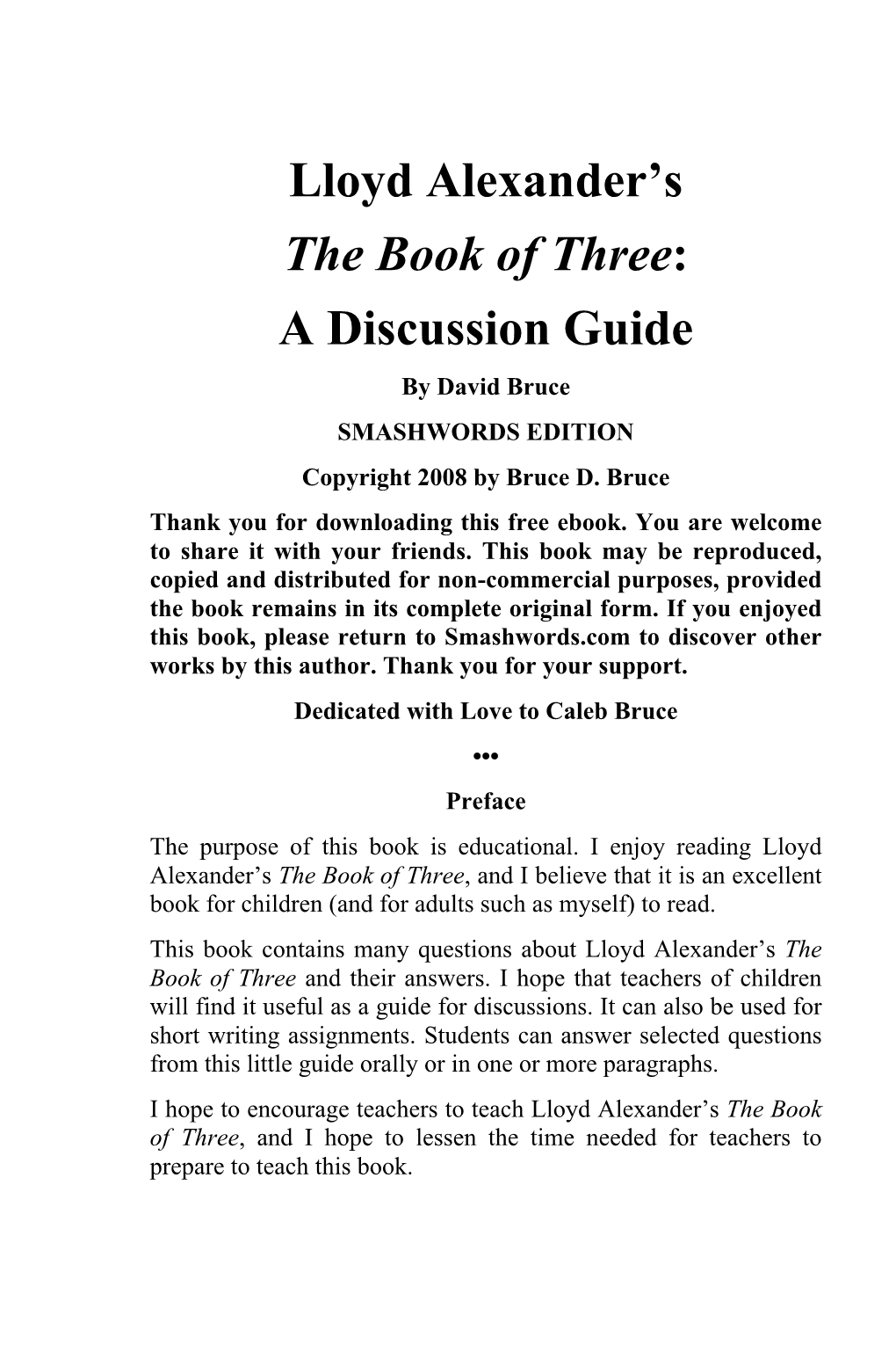 Lloyd Alexander's the Book of Three