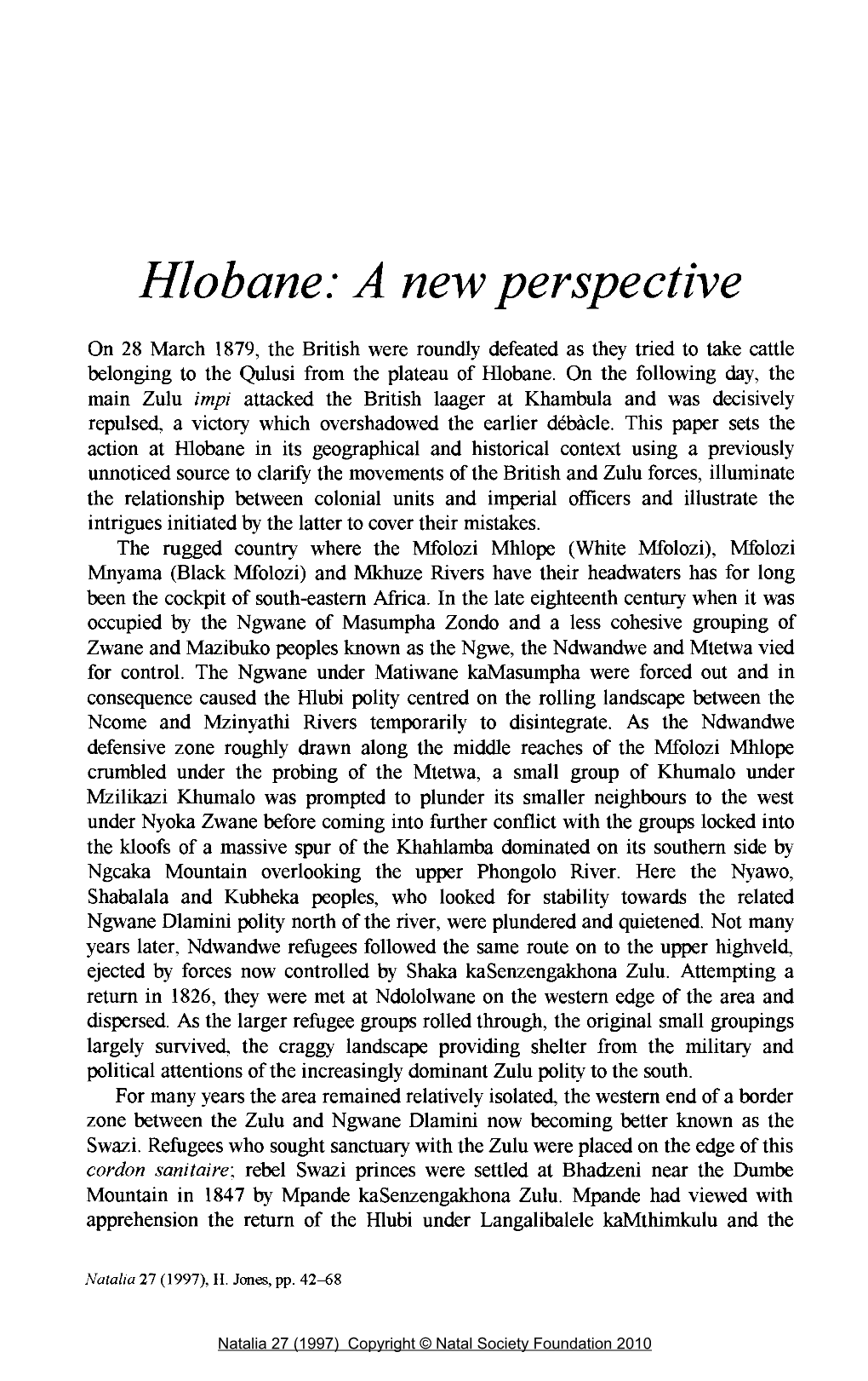 Hlobane: a New Perspective