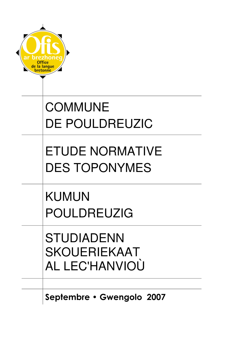 Commune De Pouldreuzic Etude