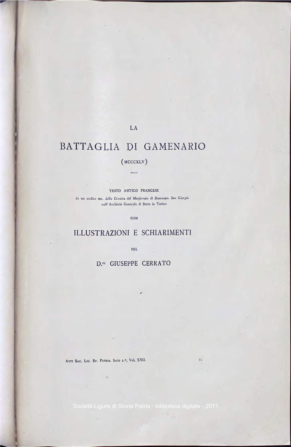 Battaglia Di Gamenario