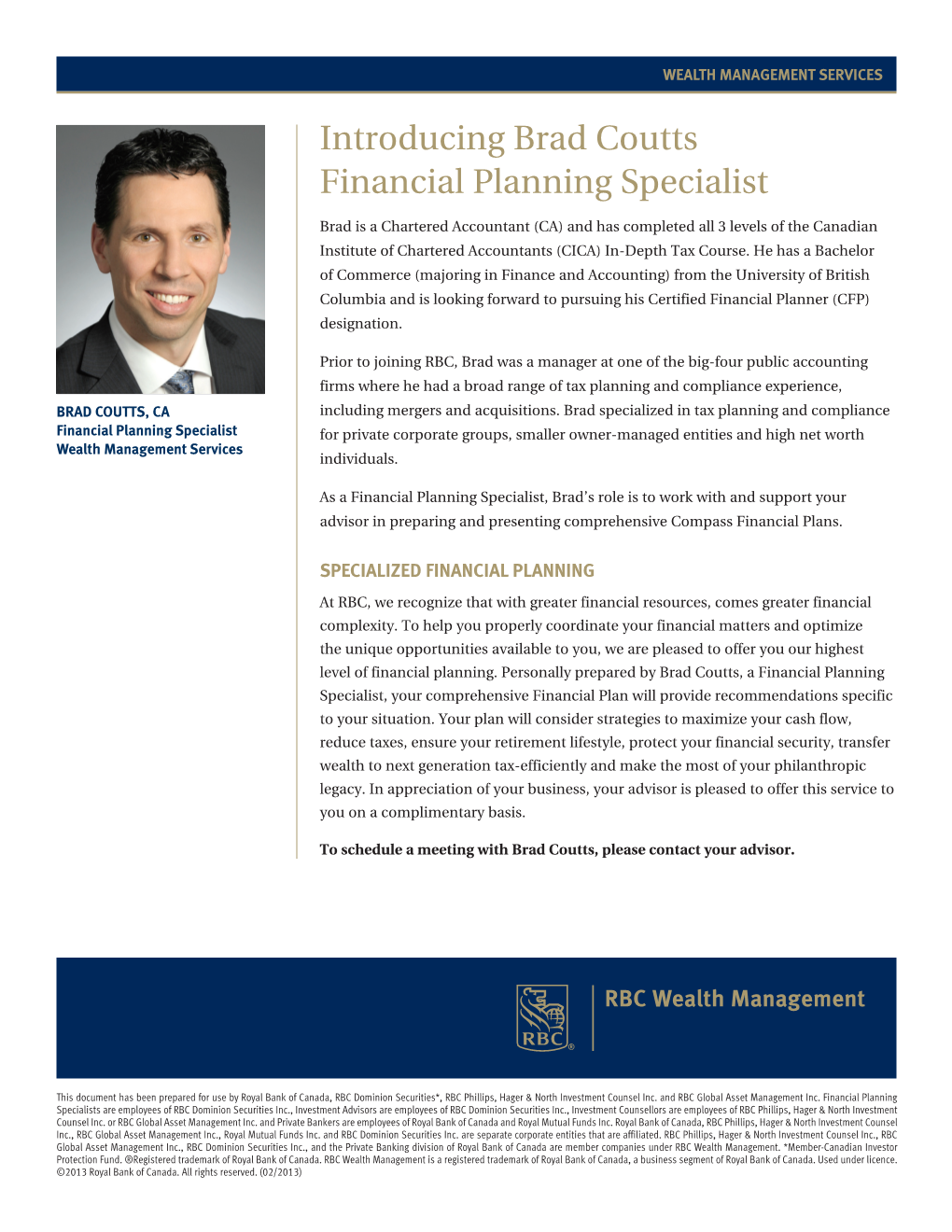 Introducing Brad Coutts Financial Planning Specialist