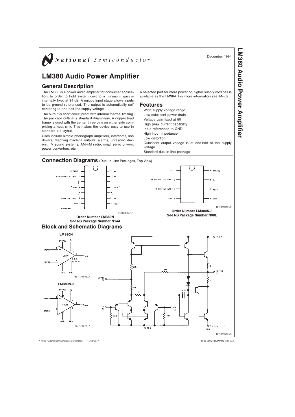 LM380 Audio Power Amplifier