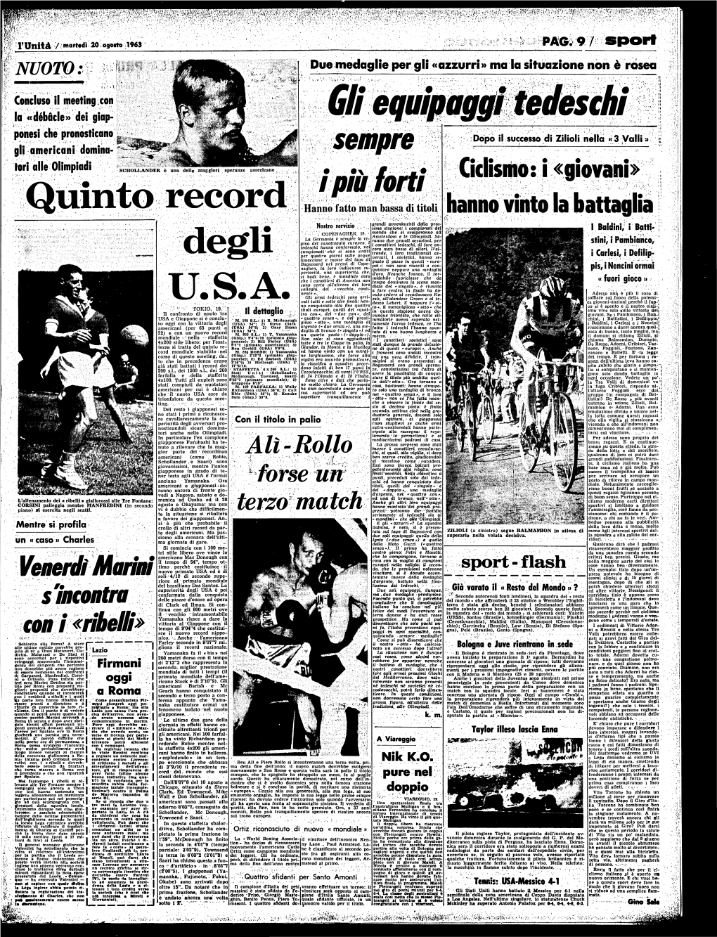 PAG. 9/ Sport NUOTO: Due Medaglie Per Gli «Azzurri» Ma La Situazione Non E Rosea ,(I •I • Ii :/ •!