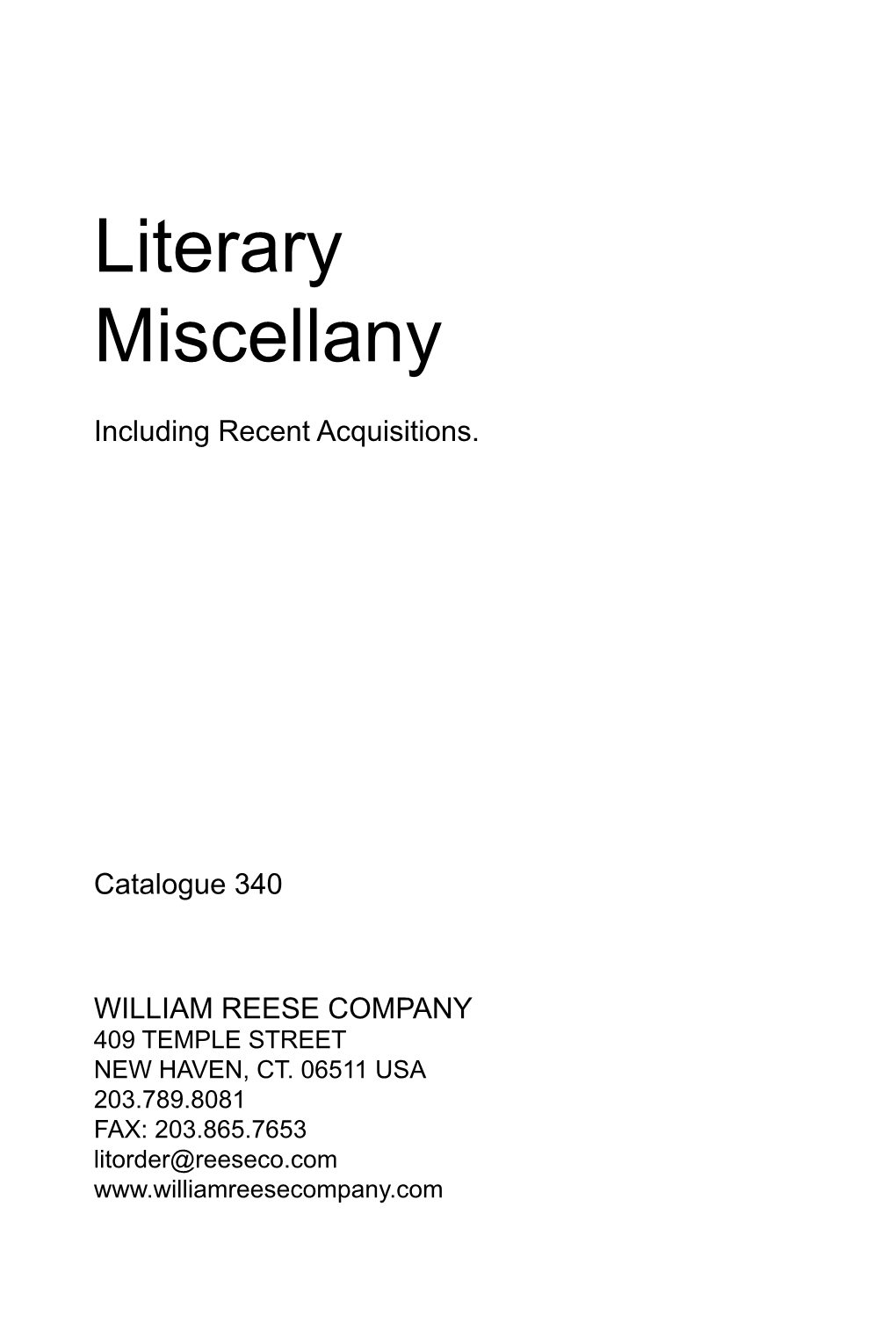 Literary Miscellany