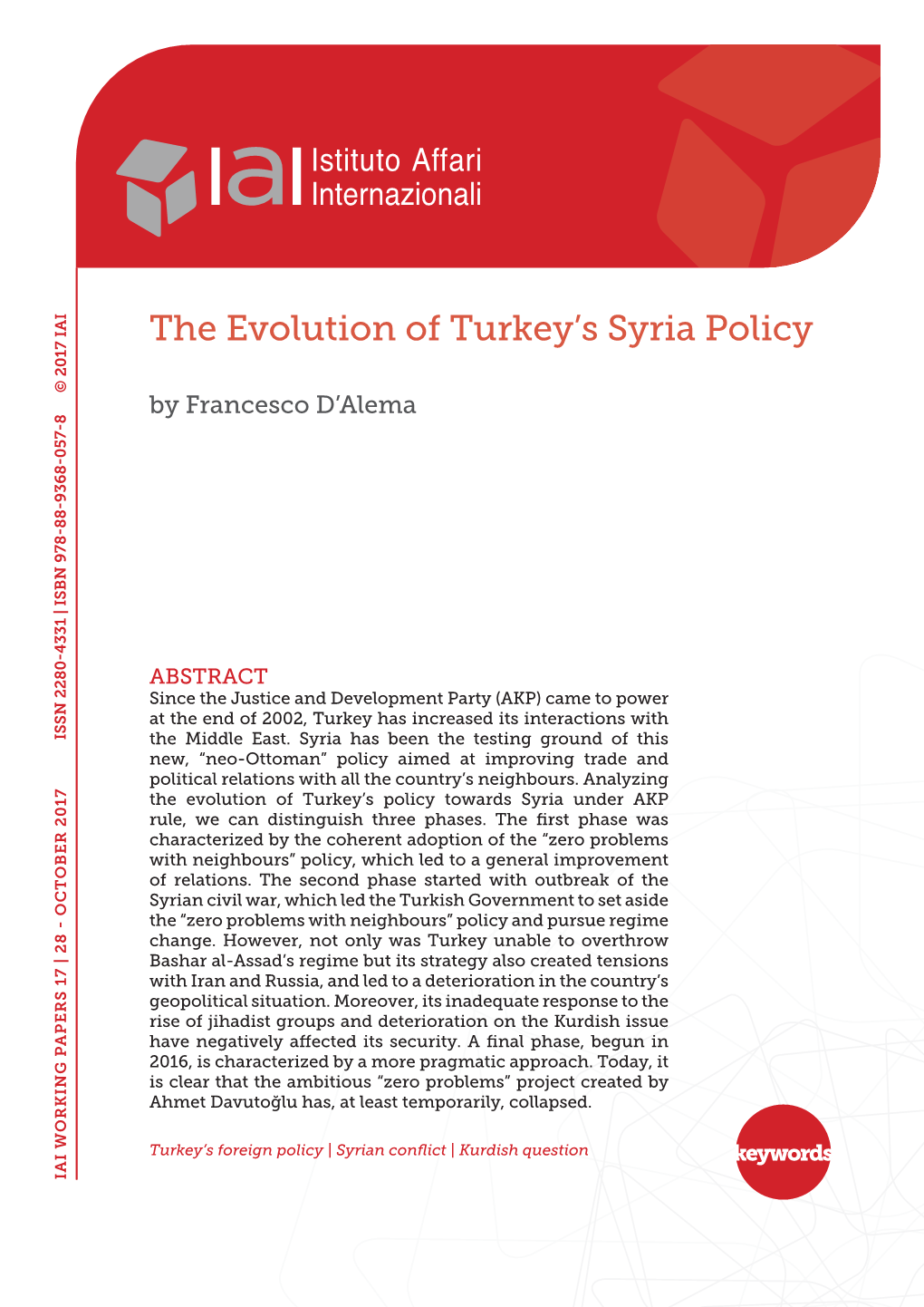 The Evolution of Turkey's Syria Policy