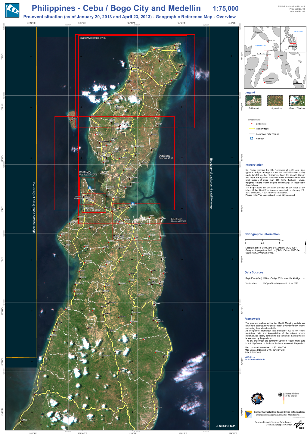 Philippines - Cebu / Bogo City and Medellin 1:75,000 Version No