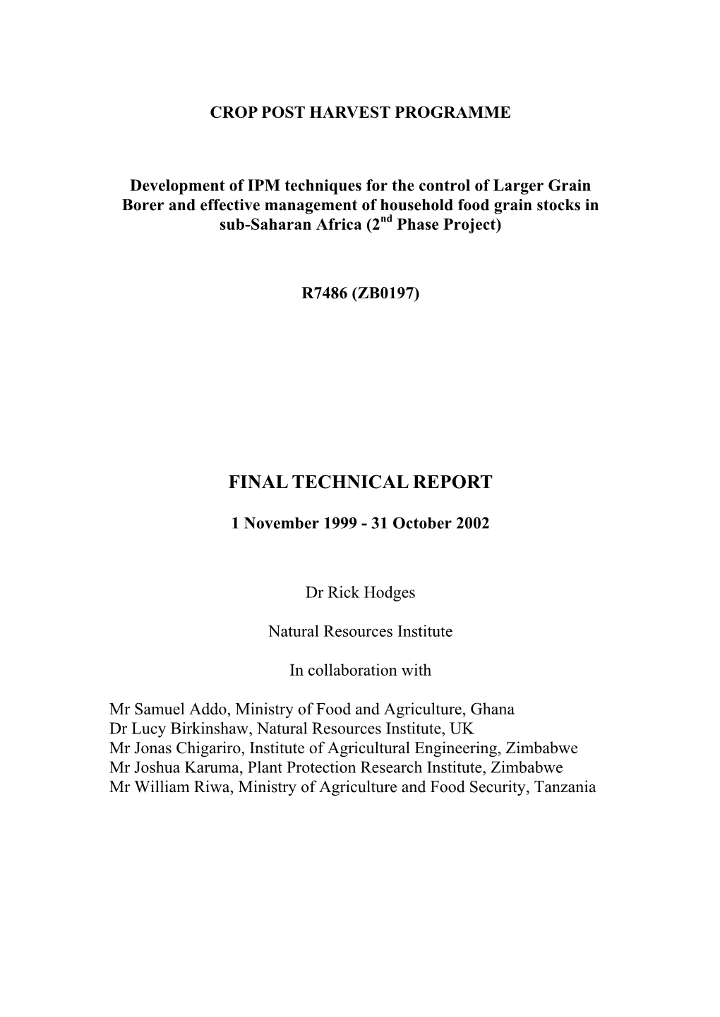 Final Technical Report