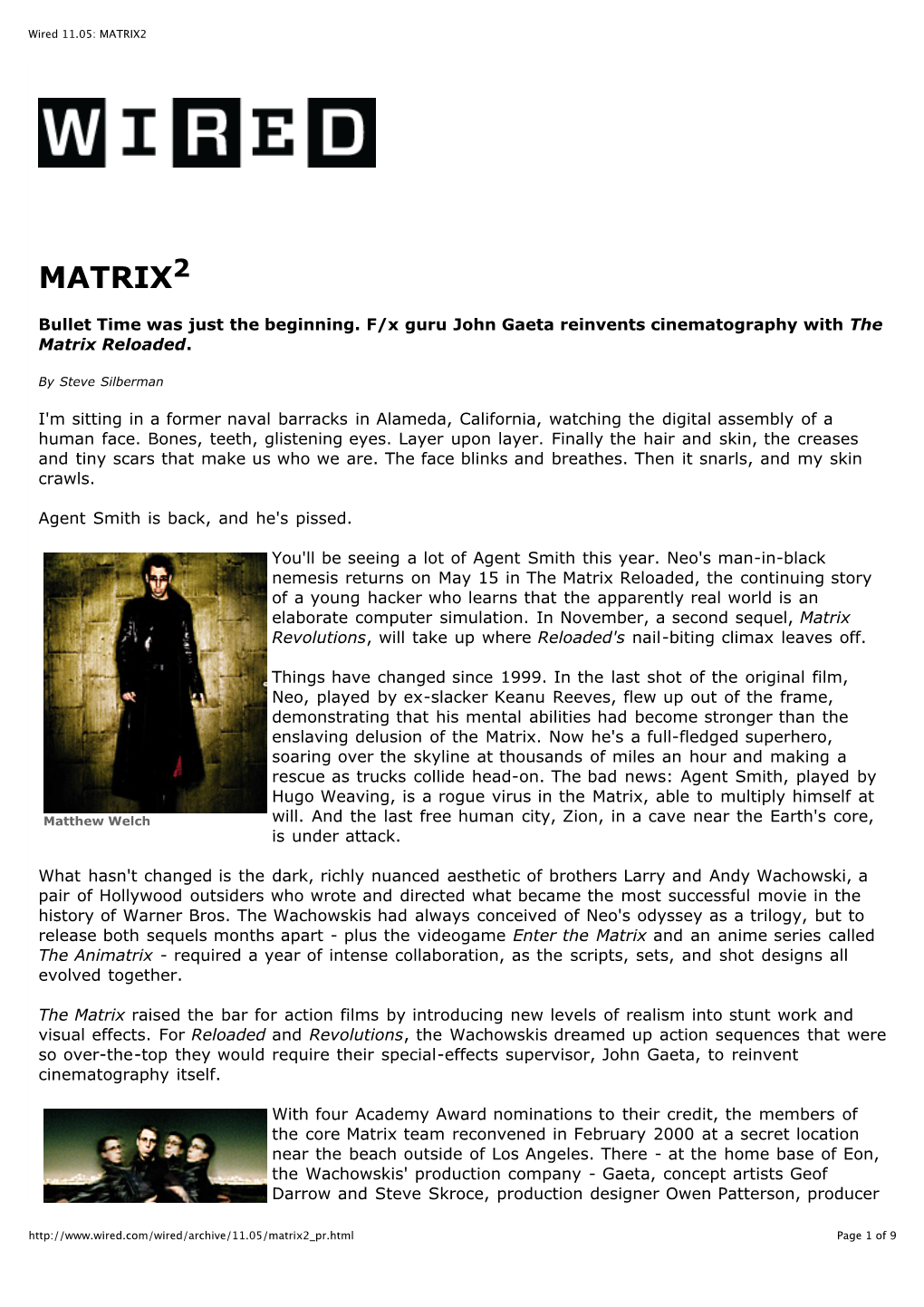 Wired 11.05: MATRIX2