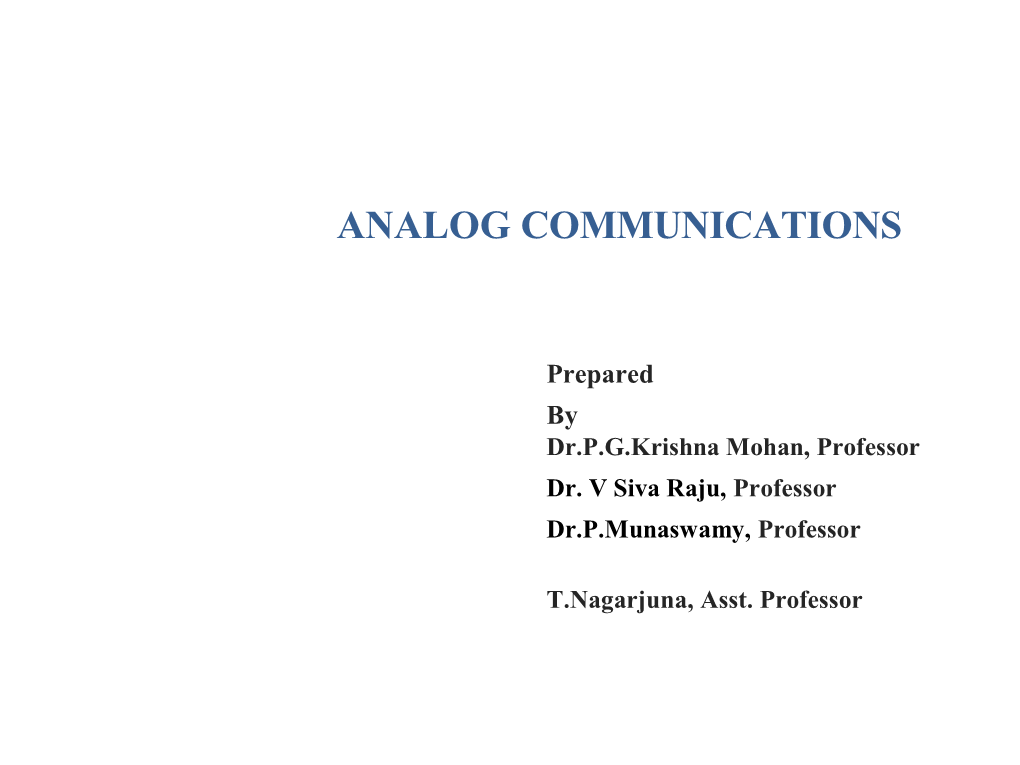 Analog Communications