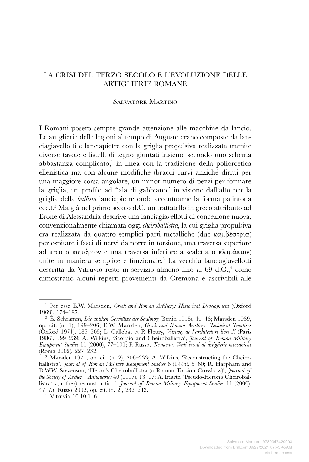 La Crisi Del Terzo Secolo E L'evoluzione Delle