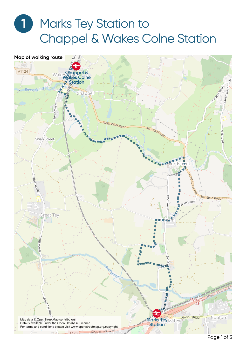 1 Marks Tey Station to Chappel & Wakes Colne Station