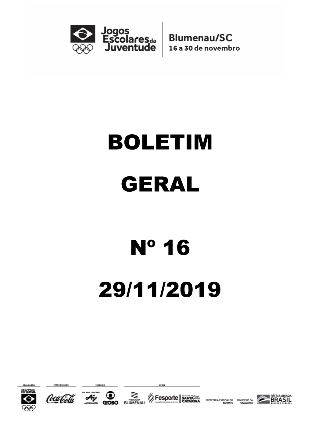 Boletim Geral Nº 16 29/11/2019
