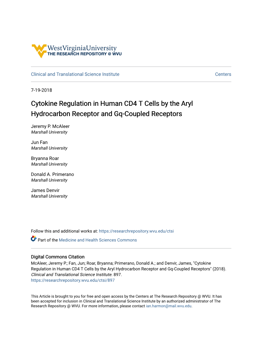 Cytokine Regulation in Human CD4 T Cells by the Aryl Hydrocarbon Receptor and Gq-Coupled Receptors