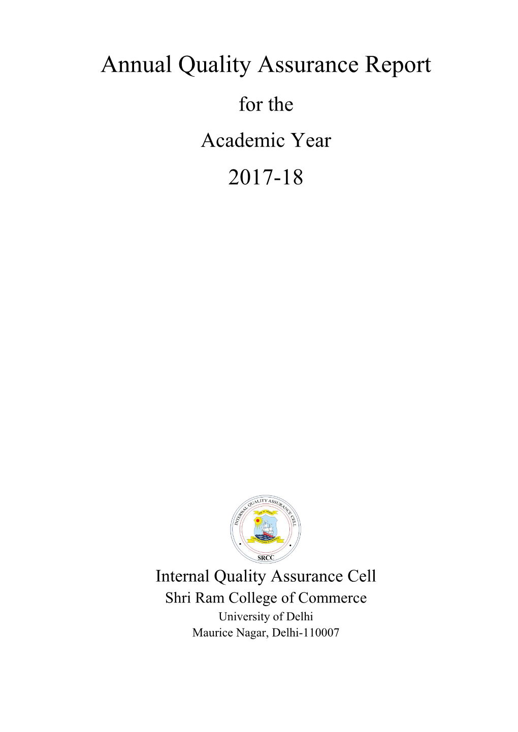 Annual Quality Assurance Report for the Academic Year 2017-18