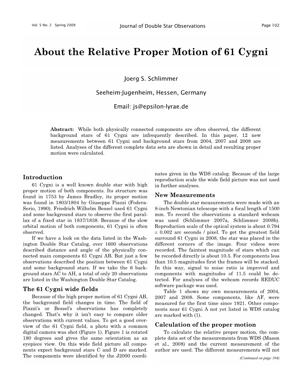 About the Relative Proper Motion of 61 Cygni