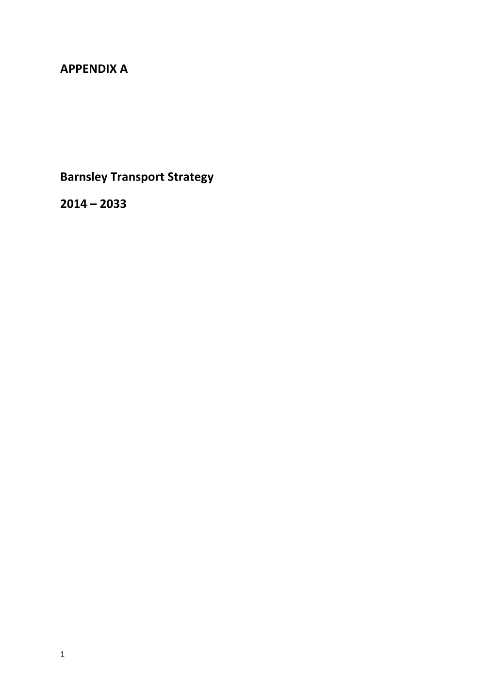 Transport Strategy 2014-2033