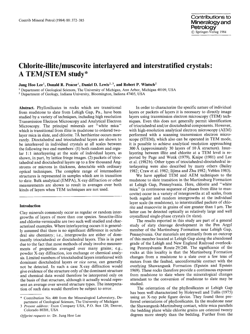 Chlorite-Illite/Muscovite Interlayered and Interstratified Crystals: a TEM/STEM Study*