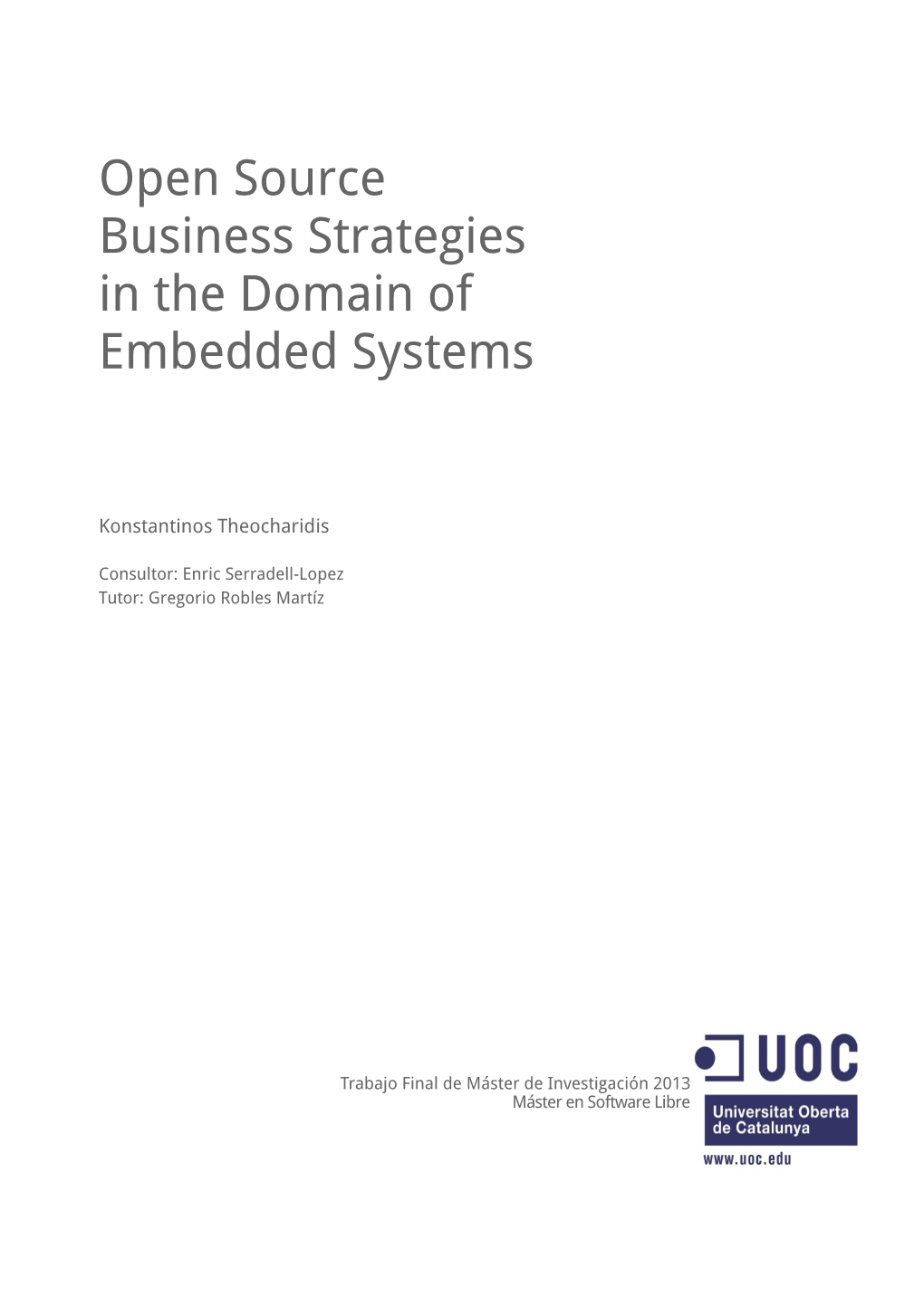 Open Source Business Strategies in the Domain of Embedded Systems