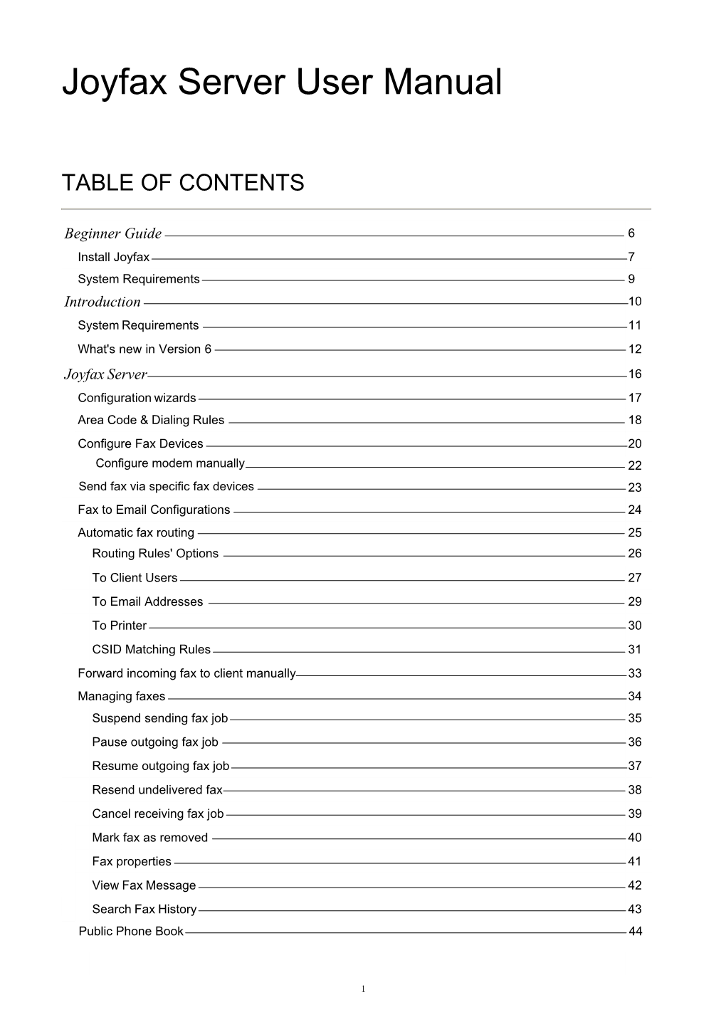 Joyfax Server User Manual