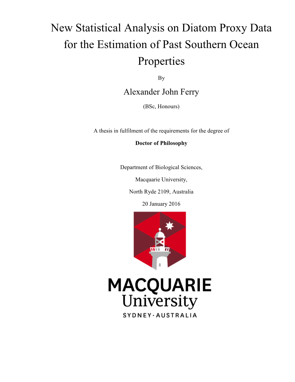 New Statistical Analysis on Diatom Proxy Data for the Estimation of Past Southern Ocean Properties