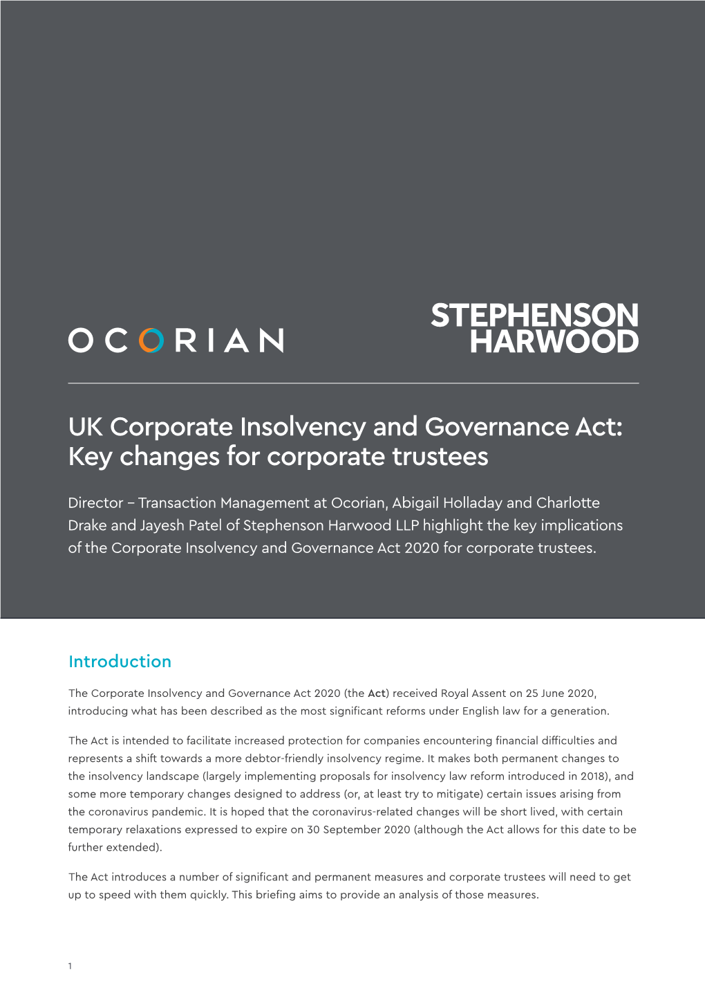 UK Corporate Insolvency and Governance Act: Key Changes for Corporate Trustees