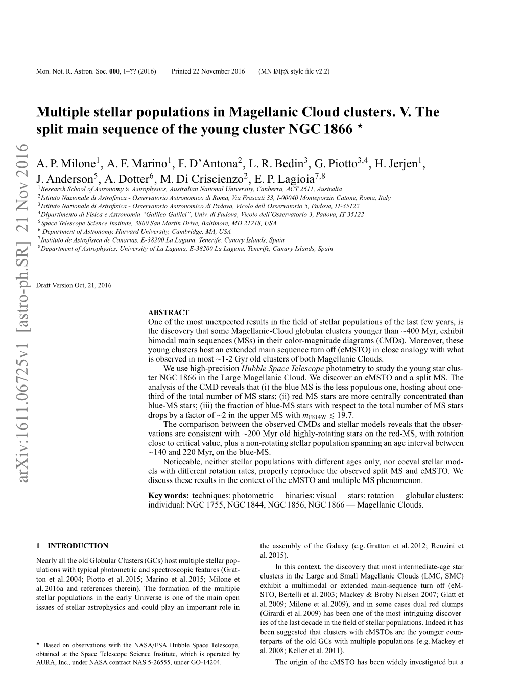 Multiple Stellar Populations in Magellanic Cloud Clusters. V